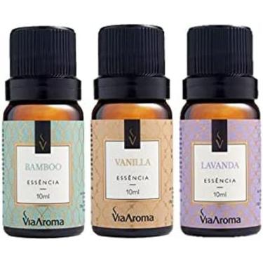 Imagem de Kit 3 Essências Via Aroma - Aromatizador Aromaterapia 10ml Maça, Vanil