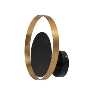 Imagem de Arandela Moderna Interna Para 1 Lâmpada Dourada e Preto Iron 26cm - Ma