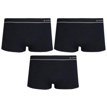 Imagem de Kit Com 3 Cueca Lupo Sunga Microfibra Sem Costura Original, GG, Preto