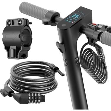 Imagem de Trava de cabo com suporte, trava para scooter elétrica para adultos, bicicleta com combinação reinicializável de 4 dígitos