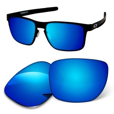 Imagem de Lentes de substituição de 1,6 mm compatíveis com óculos de sol Oakley Holbrook Metal OO4123, antiarranhões e resistentes a impactos, Azul gelo espelhado, One Size