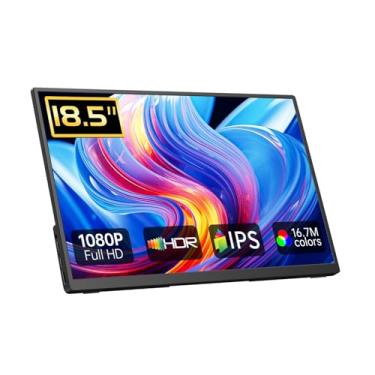 Imagem de DAMRAPT Monitor Portátil De 18,5" Com Tela Hdr De 100 Hz Para Jogos, Monitor De Viagem Com Suporte, Suporte Vesa E Alto-Falantes, Monitores Externos Usb-C Hdmi Para Laptop, Pc, Mac, Xbox, Ps4/5