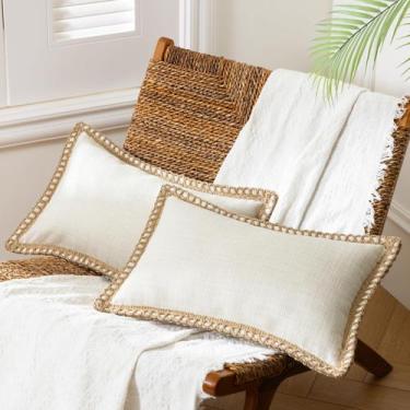 Imagem de Capa de travesseiro Phantoscope Farmhouse Burlap Linen 30x50cm esbranq