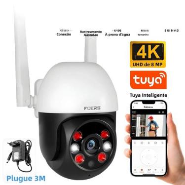 Imagem de Câmera IP PTZ Sem Fio 4K 8MP Para Exterior Com Detecção Humana Por IA,