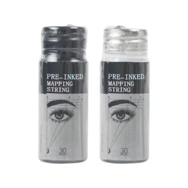 Imagem de HOTWE Corda de mapeamento de sobrancelha pré-tinta, fio de sobrancelha de 30 metros, para maquiagem semipermanente, microblading, delineador líquido (preto)