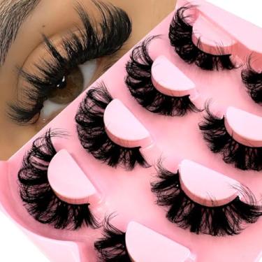 Imagem de HBZGTLAD NOVO 4 pares de cílios postiços grossos longos cílios postiços dramáticos cílios de vison falso 3D atacado faixa completa cílios maquiagem (CC-1)