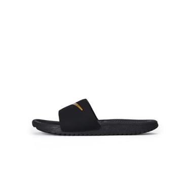 Imagem de Nike Sandália masculina Kawa Slide (GS/PS), Preto/dourado metálico., 13 Little Kid