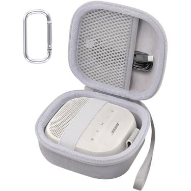 Imagem de Aenllosi Capa para alto-falante Bose SoundLink Micro Bluetooth 2ª geração, organizador de armazenamento de alto-falante Bose, cinza e branco (apenas capa)