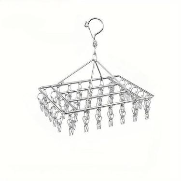 Imagem de Varal 40 Prendedores Para Roupa Intima Para Calcinha Meia Cueca Reforçado inox 20 Prendedores(Varal-40Clips)