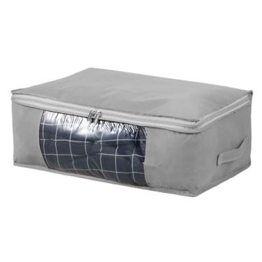 Imagem de Bolsa de armazenamento de roupas de grande capacidade, caixas de armazenamento de roupas, organizadores de armário dobráveis para edredons, cobertores, roupa de cama, dobrável com zíper resistente