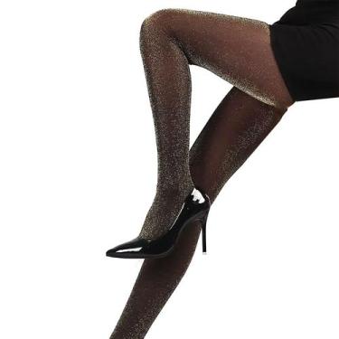 Imagem de Meia Calça Brilhante com Glitter Dupla Face Lurex Modelo Juvenil Adult