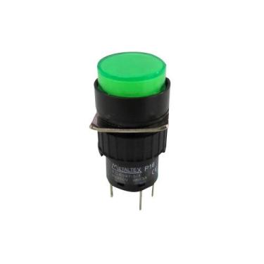 Imagem de Botão Pulsador Momentâneo 16mm Verde 24V - IP40 - Metaltex