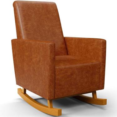 Imagem de Poltrona de Amamentação com Balanço Ravena W01 Couríssimo Camel - Lyam Decor