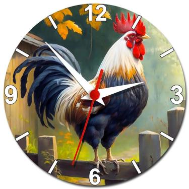 Imagem de Relógio de Parede Galo na Fazenda Decoração de Fazenda