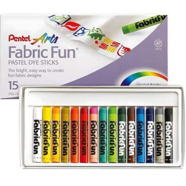 Imagem de Giz Pastel Pintura Tecido Pentel 15 Cores Fabric Fun Desenha