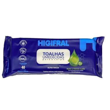Imagem de Toalha Umedecida Para Adulto Higifral 40 unidades 25X20cm