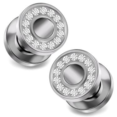 Imagem de Ocptiy 10G-00G Astm F136 Túneis de titânio para parafusos de orelha, ajustados, alargadores, alargadores, alargador, piercing de joias para mulheres e homens, prata, ouro, 1 par, 2 Gauge = 6mm = 1/4