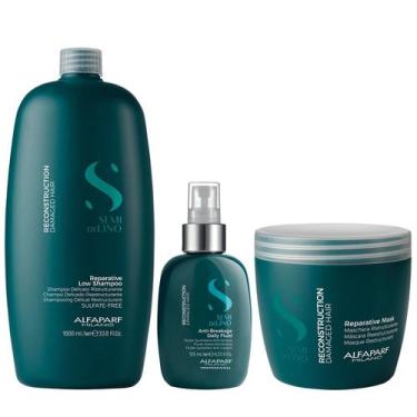 Imagem de Kit Alfaparf Semi Di Lino Reconstruction - Shampoo 1L + Máscara 500ml 