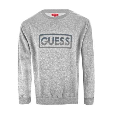 Imagem de Moletom Guess Masculino Bordado Degrade Cinza Mescla-Masculino