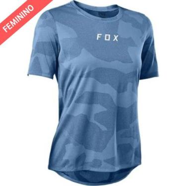 Imagem de Camisa Fox Feminina Ranger Drirelease Manga Curta, 3, Camo, Azul, G