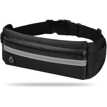 Imagem de Pochete Esportiva Slim Fitness Cintura Antifurto para Caminhada Corrida Academia Bike Porta Celular Cinta Lazer Documento Doleira Feminina Masculina Impermeável Premium (Preto)