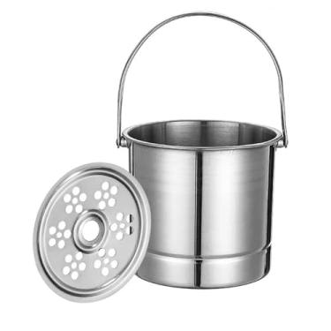 Imagem de Balde de gelo, balde de refrigerador de vinho, aço inoxidável, alças para refrigerador de vinho, placa de filtro, festas, dourado (cor original)