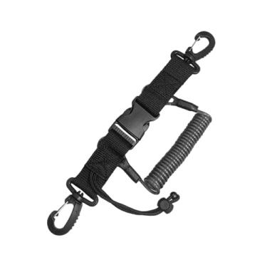 Imagem de UGPLM Cordão de mergulho anti-perda, durabilidade multifuncional com fivela de liberação rápida para ferramentas de câmera, luzes de mergulho, lanternas, Cinza