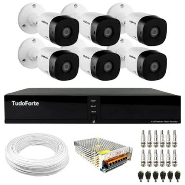 Imagem de Kit 6 Câmeras Intelbras VHD 1230 B Full HD 1080p Bullet Visão 30m IP67 + Dvr Tudo Forte TFHDX 3308 8 Canais