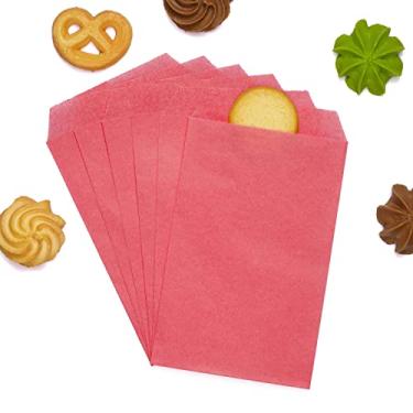 Imagem de Sacos de biscoito de papel rosa plano à prova de gordura 10 x 15 cm para padaria, doces, sobremesa, chocolate, sabonete, presente, convite de casamento, lembrancinha de festa, pacote com 100 da Quotidian (10 x 15 cm)