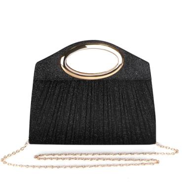 Imagem de Bolsas de mão com alça dobrada para mulheres, elegante bolsa de noite plissada, bolsas formais à noite, bolsas de festa, casamentos, coquetéis, bailes de formatura