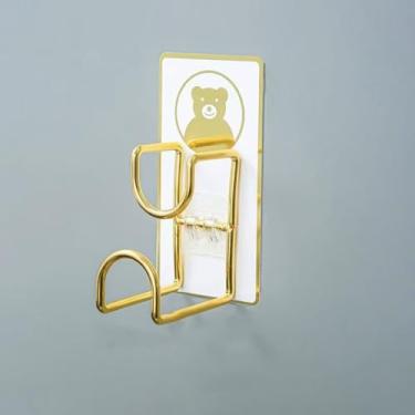 Imagem de 4 peças de secador de cabelo autoadesivo e suportes de toalha para cozinha e banheiro, cabides adesivos impermeáveis e reutilizáveis (branco)