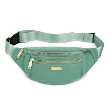 Imagem de Pochete para mulheres, bolsa de cintura moderna com alça ajustável para viagens, esportes, corrida, ciclismo., Verde, Bolsa de peito unissex