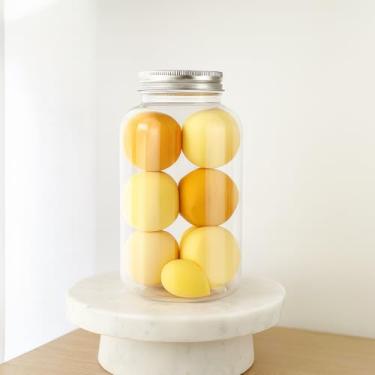 Imagem de Conjunto de esponja de maquiagem de 7 peças – Liquidificadores de beleza ultramacios para aplicação impecável, multicolorido, puff cosmético portátil, perfeito para casa, viagens – 7 x 13 cm (amarelo)