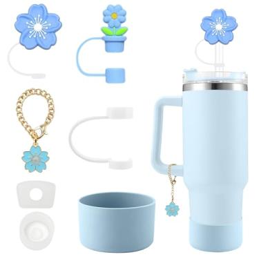 Imagem de Conjunto de acessórios de copo para copo Stanley de 30/1,134 g, incluindo tampa de palha, tampa de derramamento, bota de copo de silicone para Stanley, pingentes de garrafa de água-geleira