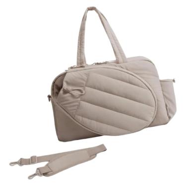 Imagem de MotiveTech Bolsa de Tênis, Pickleball, Organizadora de 35L, Versátil E Leve, com Compartimento para Sapatos, Bolsa Esportiva de Poliéster. Ideal para Presentear, Camelo