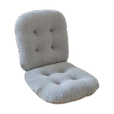 Imagem de IEUDNS Almofada para cadeira de mesa, com apoio alto para as costas, almofada para cadeira de escritório, para encosto de assento para sedentários, Azul Acinzentado