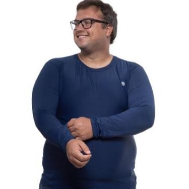 Imagem de Blusa Térmica Masculina Plus Size Uv50+ Segunda Pele Proteção Solar-Masculino