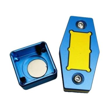 Imagem de Dynwave Porta-giz para taco de bilhar, caixa de armazenamento de giz, design profissional com clipe de proteção para adultos, Azul