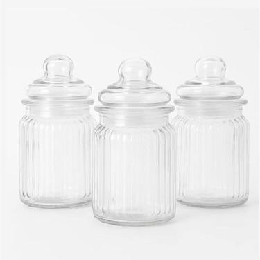 Imagem de Kit 3 Potes de Vidro Hermético 230ml Armazenamento com Estilo e Praticidade