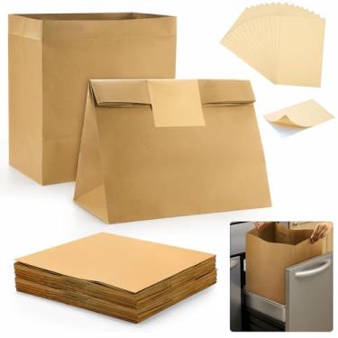 Imagem de Feifeiya 15 sacos compactadores de lixo para cozinha com 15 peças de tiras de vedação adesivas, sacos de lixo resistentes com forro à prova de vazamento, serve para compactador de lixo retangular de