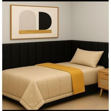 Imagem de Conjunto de cabeceira estofada em formato de L, adequado para camas de solteiro, casal, king e queen(preto,20 CABECEIRAS)