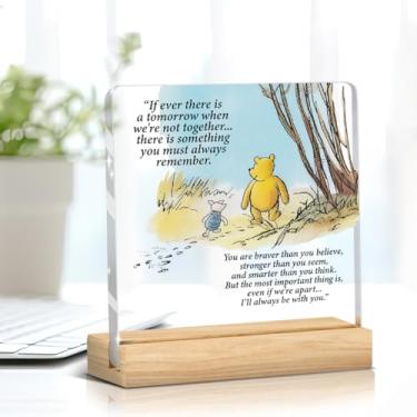 Imagem de Winnie Quote Retro Desk Decor, If Ever There Is a Tomorrow Clear Desk Decorative Sign, Winnie Acrylic for Table Shelf Office Living Room Room Sign Decor