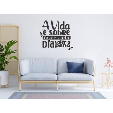 Imagem de Adesivo De Parede Frase Vida Motivacional Decoração Inspiração Minimal