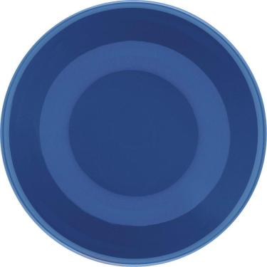 Imagem de Kit 10 Pratos Fundos Unni Blue Oxford® Cerâmica 20,5cm