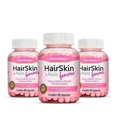 Imagem de Kit 03 Hairskin Femme Biotina E Minerais Maxinutri 90 Caps