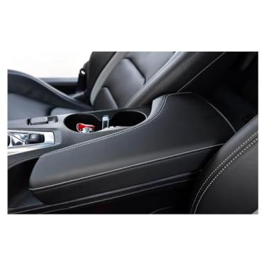 Imagem de QianBao Compatível com Chevrolet Camaro 2016-2024 caixa de apoio de braço de couro capa de console central protetor de console médio preto vermelho