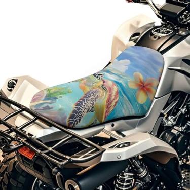 Imagem de gearider Capas de assento quadriciclo tartaruga marinha almofada de assento de passageiro flor tropical quatro rodas acessórios compatíveis com a maioria dos modelos