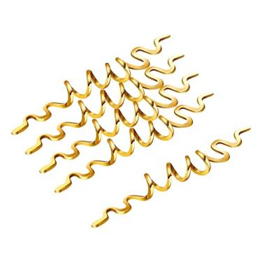 Imagem de barenx Vikings Contas de cabelo espiral Y anéis de trança de cabelo contas de metal Vikings joias de barba para pulseiras DIY decoração de cabelo masculino - grande 5 peças, dourado