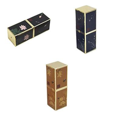 Imagem de barenx Pacote com 3 frascos de batom de flores vazias para viagem, maquiagem, protetor labial, frascos de cor labial