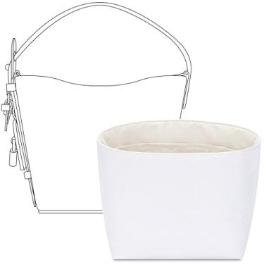 Imagem de FANJI Project Bolsa organizadora para bolsa LV All in BB, ajuste personalizado, leve, resistente à água, com capa flip magnética premium e bolso com zíper (Craie)